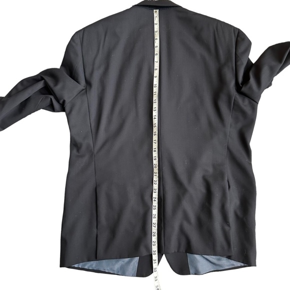 Calvin Klein Mens Black Wool‎ Two Button Sport Coat Blazer Size 46R - Picture 8 of 13